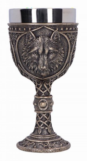 Photo #1 of product U6715A24 - Wild Thirst Medieval Wolf Chalice 20cm