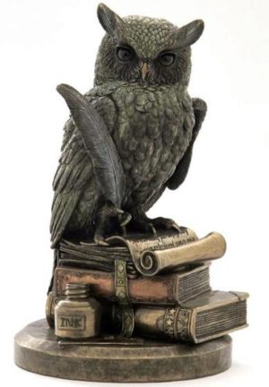 Photo of Wise Owl on Books Bronze Figurine 8.5 inches