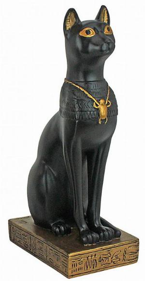 Photo of Ancient Egyptian Cat Black and Gold Figurine