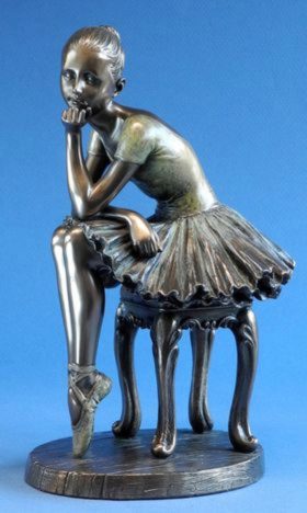 Photo of Ballerina Sitting Bronze Figurine