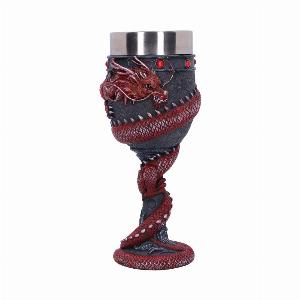 Photo #1 of product B5882V2 - Dragon Coil Goblet Red 20cm