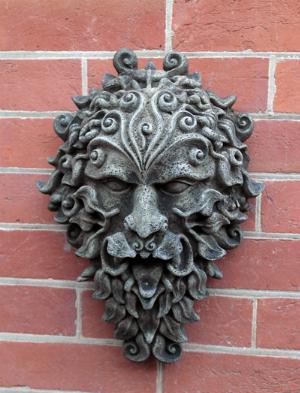 Photo of Green Man Stone Wall Plaque Large