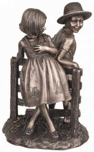 Photo of Happy Summer Boy and Girl Bronze Figurine 22cm