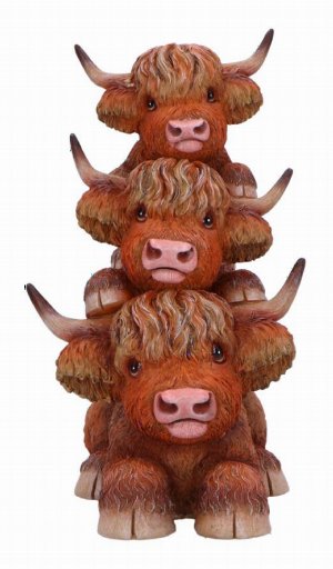 Photo #1 of product B6902C24 - Highland Cow Totem Figurine