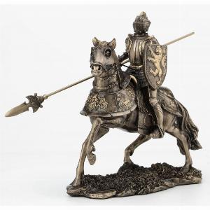 Photo of Knight on Horse with Spear Bronze Figurine