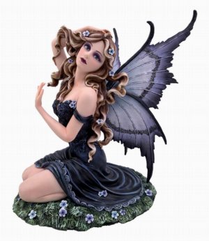 Photo #1 of product D7168B25 - Lavender  Enchanted Kneeling Fairy Figurine