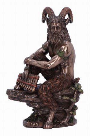 Photo #1 of product D6884C24 - Pan Medium Bronze Figurine