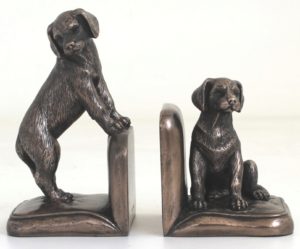 Photo of Puppy Bookend Bronze Sculptures