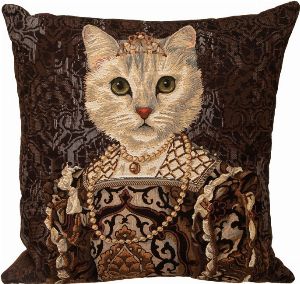 Phot of Royal Cat with Crown II Tapestry Cushion