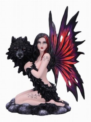 Photo #1 of product D6856C24 - Shadow Spirit Fairy and Wolf Figure