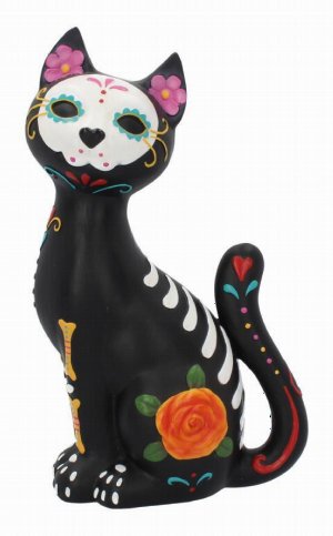 Photo #1 of product D1276D5 - Sugar Kitty Figurine Day of the Dead Cat Ornament