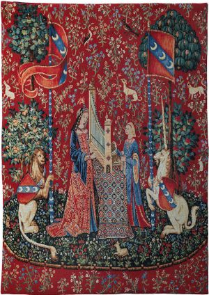 Phot of The Hearing Medieval Wall Tapestry