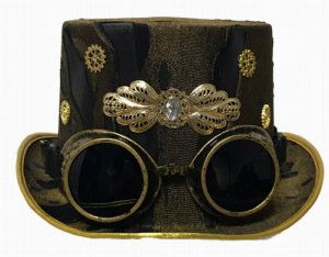 Photo #1 of product D3858K8 - Whitby Wanderer's Hat Steampunk Top Hat 13.8cm