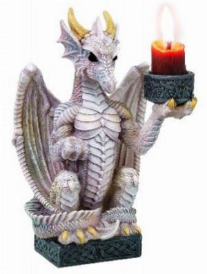Photo of White Light Keeper Dragon Candle Holder 16 cm tall