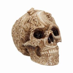 Photo #1 of product U4465N9 - Cranial Drakos Engraved Dragon Skull Ornament 19.5cm