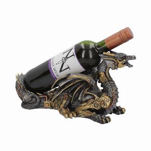 Photo #1 of product U4071M8 - Guardian of the Grapes Steampunk Mechanical Dragon Wine Bottle Holder 32cm