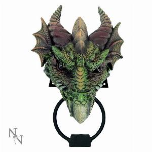 Photo #1 of product NEM2566 - Kryst Gothic Green Dragon Door Knocker