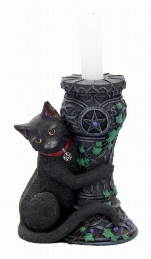 Photo #1 of product B1810E5 - Midnight Cat Candle Holder Wiccan Witch Gothic Ornament