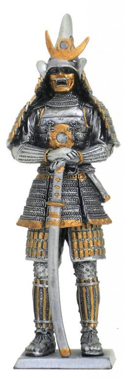 Photo of Samurai Warrior Wearing Mask Pewter Figurine