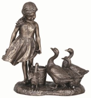Photo of The Goose Girl Bronze Figurine 21.5cm