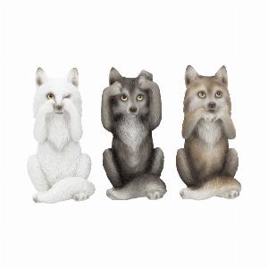 Photo #1 of product B4472N9 - Three Wise Wolves Figurines 10cm