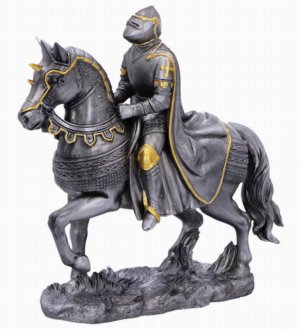 Photo #1 of product B5120R0 - Set of Six small Medieval War Horse and Armoured Rider Figurines