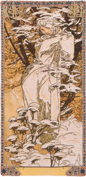 Phot of Winter By Mucha Wall Tapestry