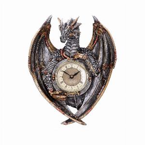 Photo #1 of product U4770P9 - Dracus Horologium Steampunk Dragon Wall Clock