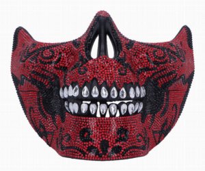 Photo #1 of product D7111B25 - Fancy Dress Jewelled Masquerade Mask Cosplay (Red)