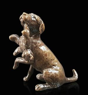 Photo of Labrador with Teddy Bronze Miniature (Butler and Peach)
