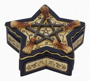 Photo #1 of product U6432X3 - Magick Protector Wiccan Broomstick Box 16cm