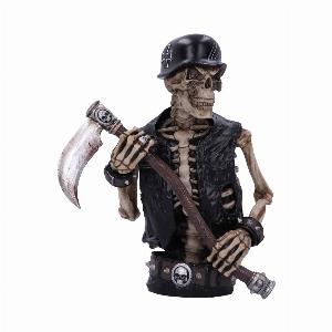 Photo #1 of product B4875P9 - James Ryman Ride Out Of Hell Biker Skeleton Bust Ornament