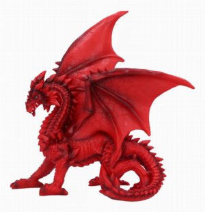 Photo #1 of product U6436X3 - Tailong Red Dragon Figurine 21.5cm