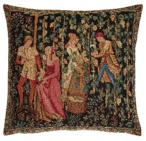 Phot of The Picking Grape Harvest Tapestry Cushion