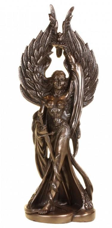 Statuette Déesse Guerrière Celtique Morrigan - Sculpture En Résine Peinte à La Main, 31 Cm, Décoration Mythologique Fantasy