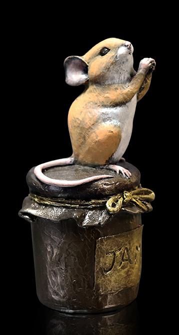 Photo of Mouse on Jam Jar Bronze Figurine Michael Simpson