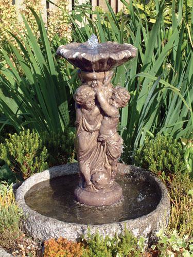 Photo of Two Cherub Stone Fountain