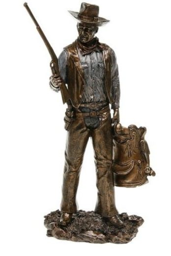 Photo of Cowboy with Rifle Bronze Figurine John Wayne