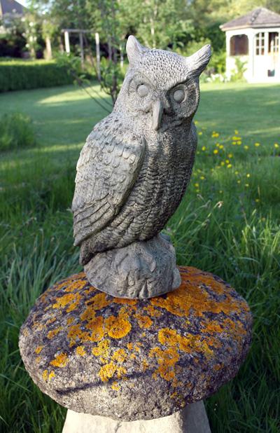 Photo of Great Horned Owl Stone Statue