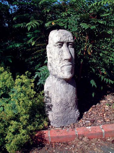 Photo of Large Moai Head Stone Sculpture