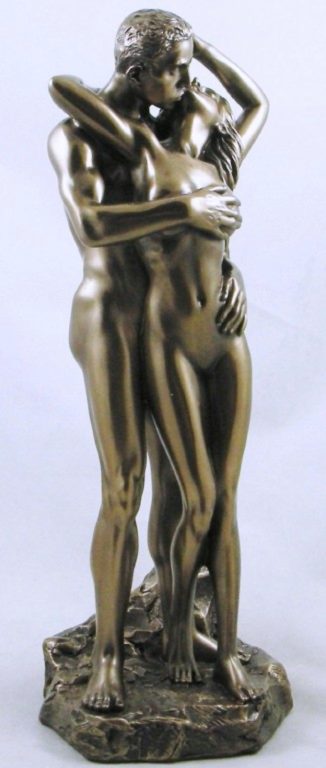Photo of Loves Caress Bronze Nude Couple Figurine 28cm