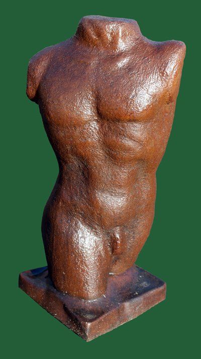 Phot of Male Torso Adam Nude Stone Statue 71 cm