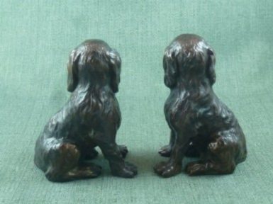 Photo of Pair of King Charles Cavalier Spaniels Bronze Ornaments