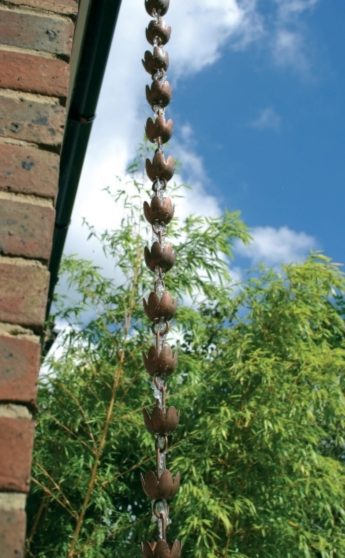 Photo of Rain Chain Copper Lily Down Pipe Ornament