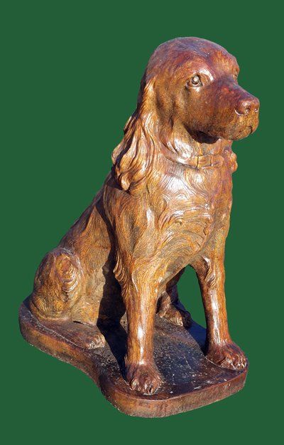 Phot of Spaniel Stone Dog Statue