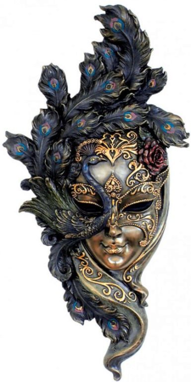 Photo of Venetian Mask Peacock Wall Plaque