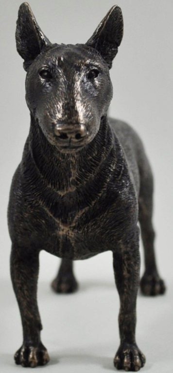 Photo of English Bull Terrier Standing Bronze Dog Sculpture 14.5cm