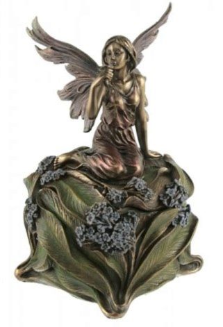 Photo of Fairy Holding Flower Trinket Box Bronze