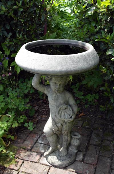 Photo of Large Cherub Stone Birdbath