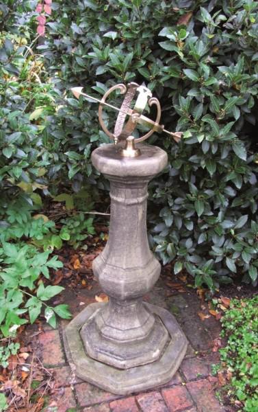 Photo of Stone Pedestal with Brass Armillary